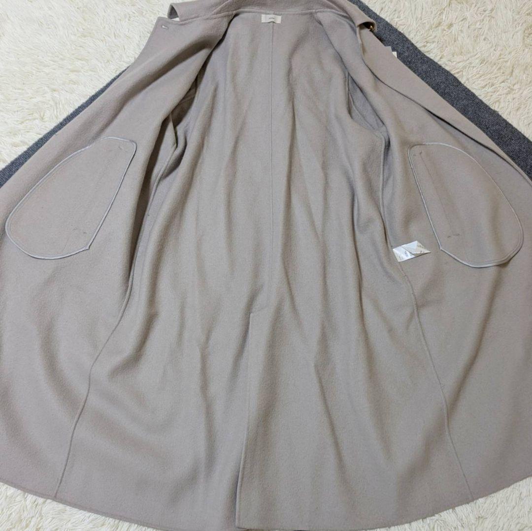 22AW イエナ ダブルフェイス フードコート 金ボタン グレージュ M