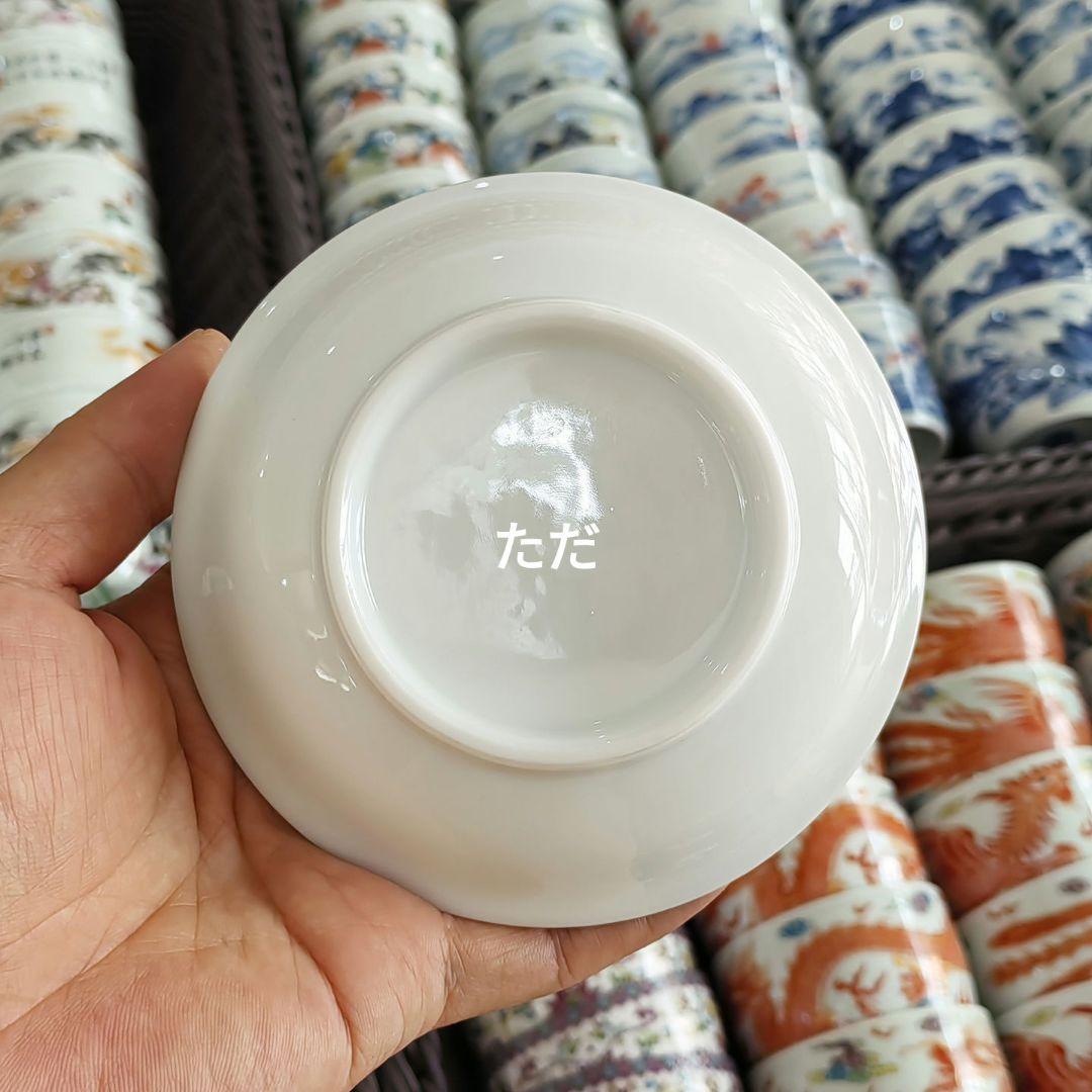 中国茶器 青花三才蓋碗 湯飲み 煎茶器 茶道具 新品未使用