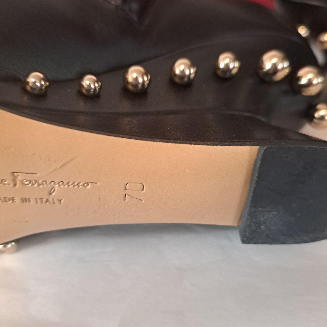 最終価格❕Ferragamo　ブーツ　7D　ブラックショートブーツ
