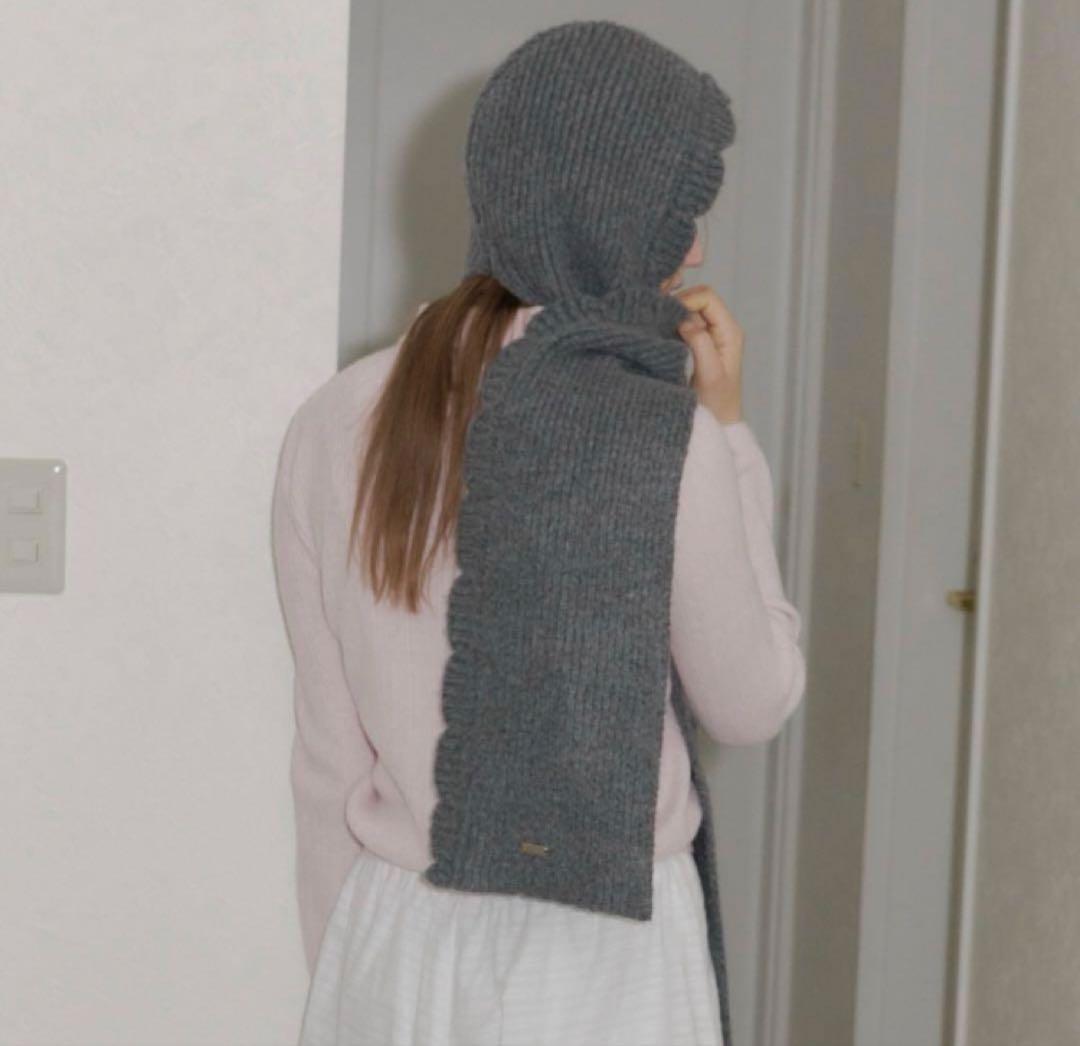 GIUNON 2way scallop hood muffler グレー