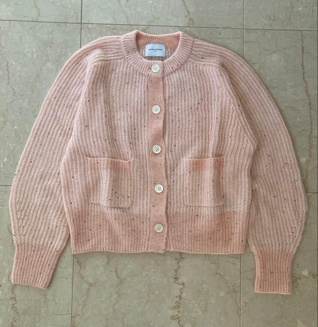 UNITED ARROWS フラワー スパンコール カーディガン
