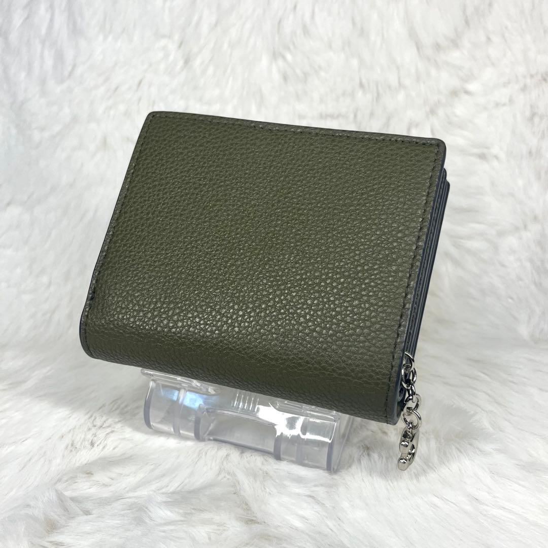 【極美品】COACH オリーブグリーン 二つ折り財布
