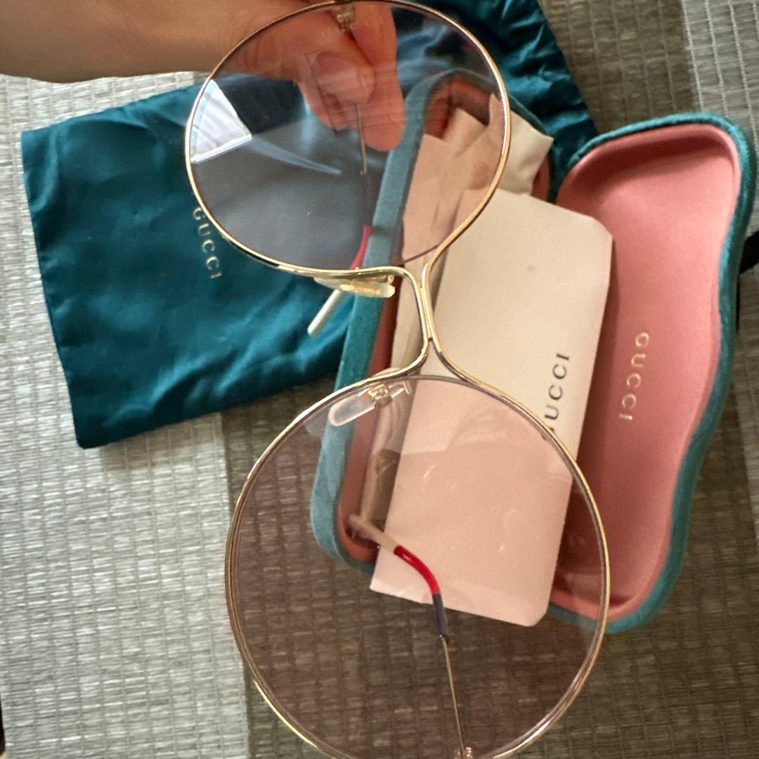 GUCCI GG0395S-004-59ラウンド型サングラス ゴールドフレーム