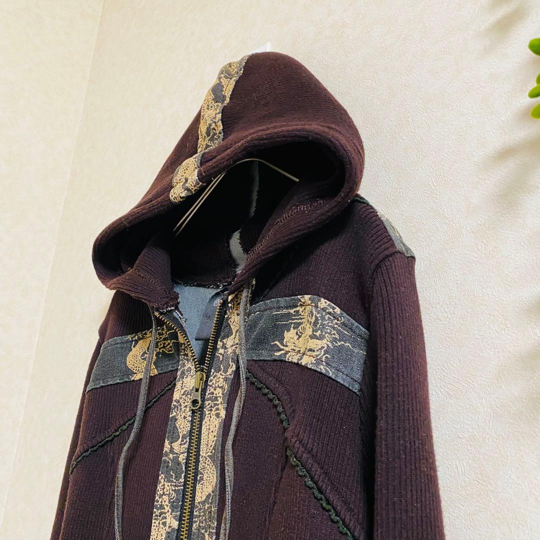 オッズクローチェ　ひざ丈ワンピース　F 切替デザイン　フロントジップ　ゴシック
