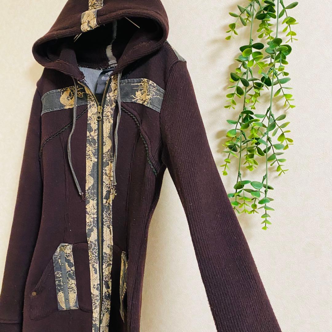 オッズクローチェ　ひざ丈ワンピース　F 切替デザイン　フロントジップ　ゴシック