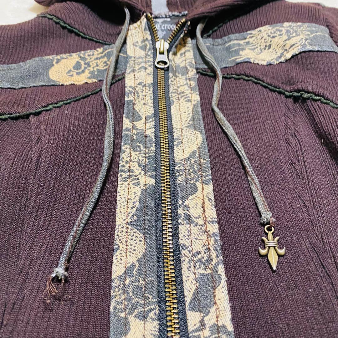 オッズクローチェ　ひざ丈ワンピース　F 切替デザイン　フロントジップ　ゴシック