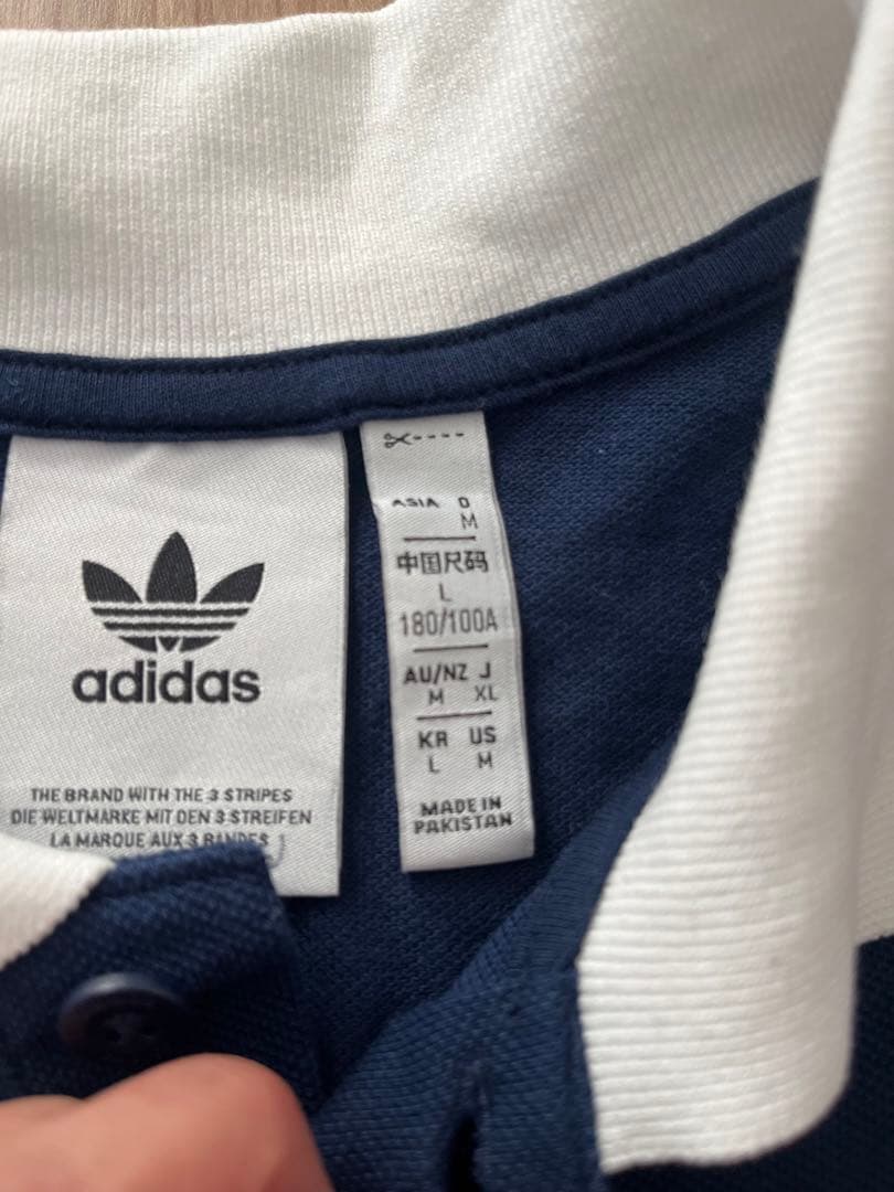 adidas アディダスオリジナルス　ネイビー ポロシャツ L