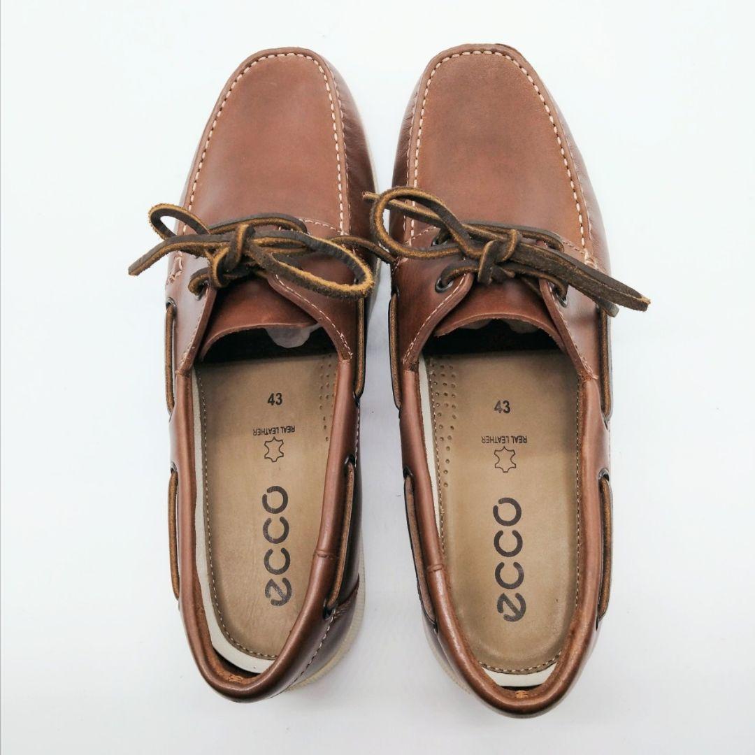 ecco エコー レザー デッキシューズ ブラウン 43　420