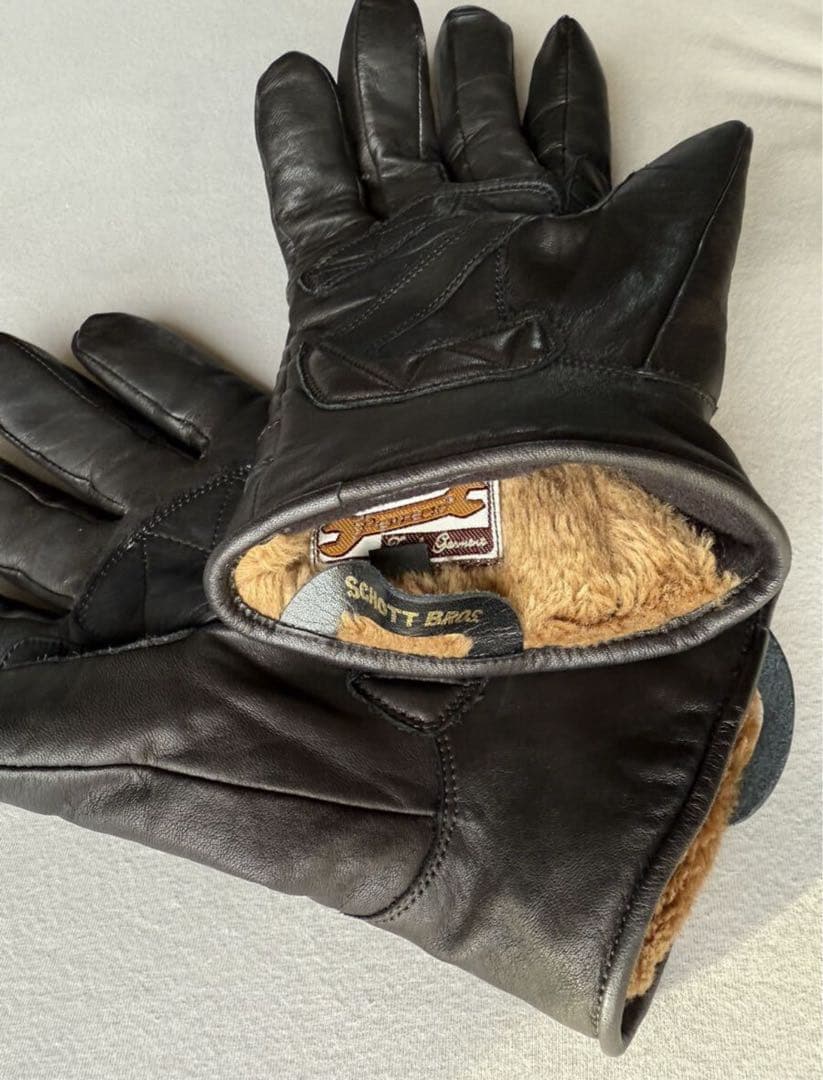 小物 Schott WINTER LEATHER GLOVE BLACK