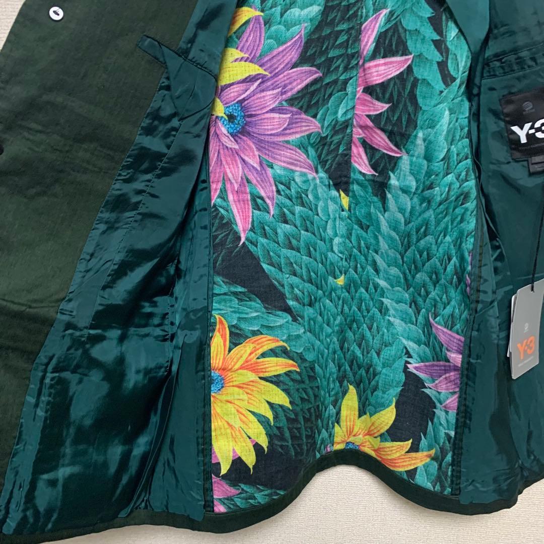 【新品未使用、希少】Y-3 ジャケット　ボタニカル　裏地　定価17万　緑　S