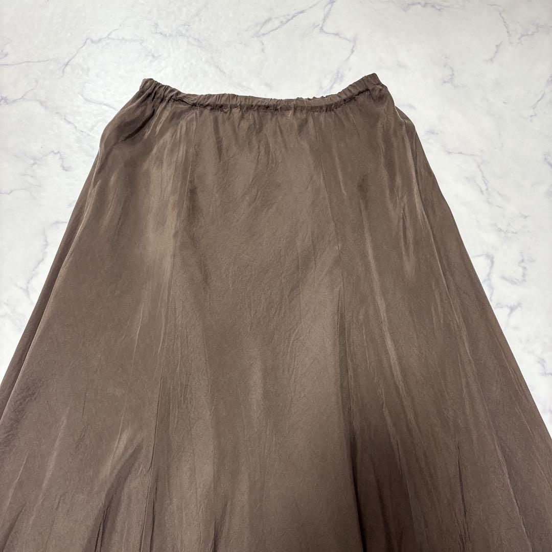 プラージュ24年 Washable Fibril ロングスカート ブラウン 38