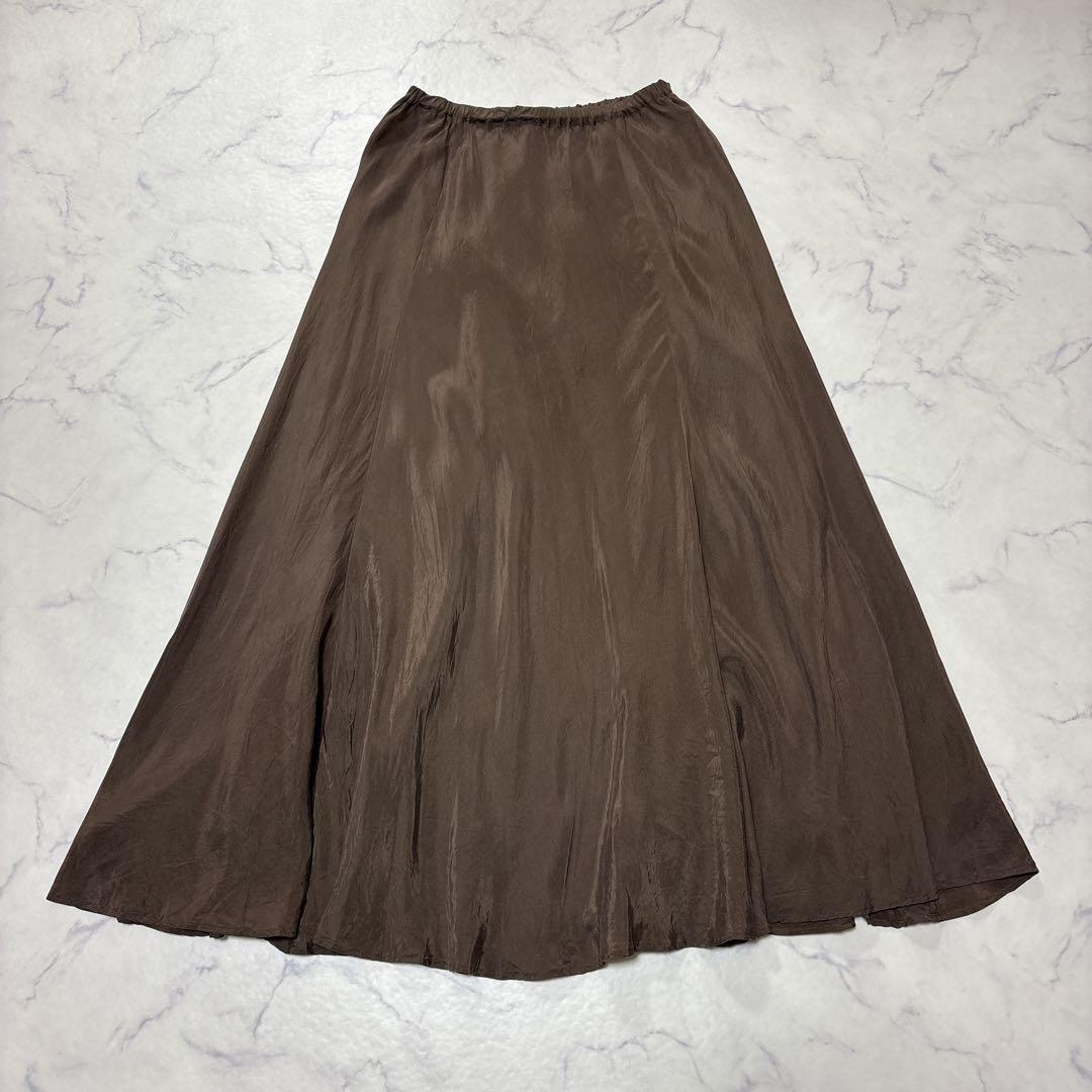プラージュ24年 Washable Fibril ロングスカート ブラウン 38