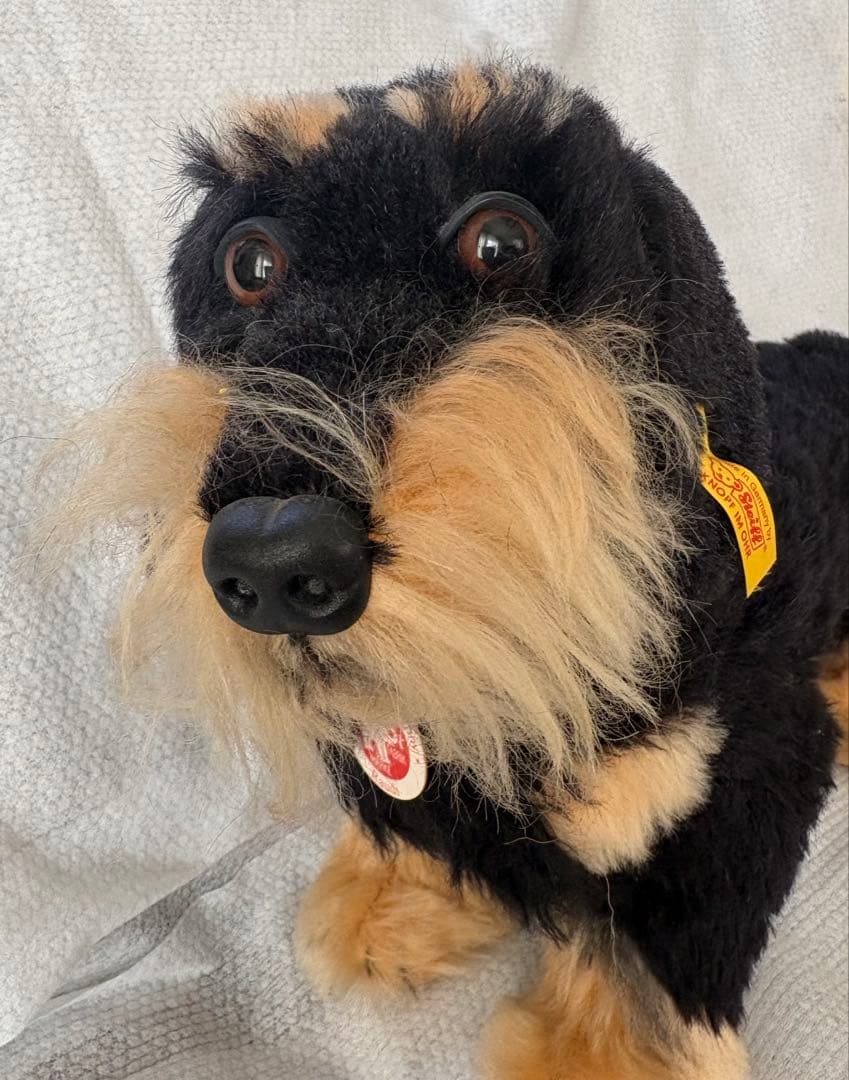 Steiff ぬいぐるみ 犬 黒と茶色
