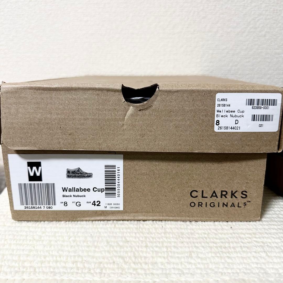 クラークス ワラビーカップ モカシンシューズ ブラック レザー 本革 ヌバック