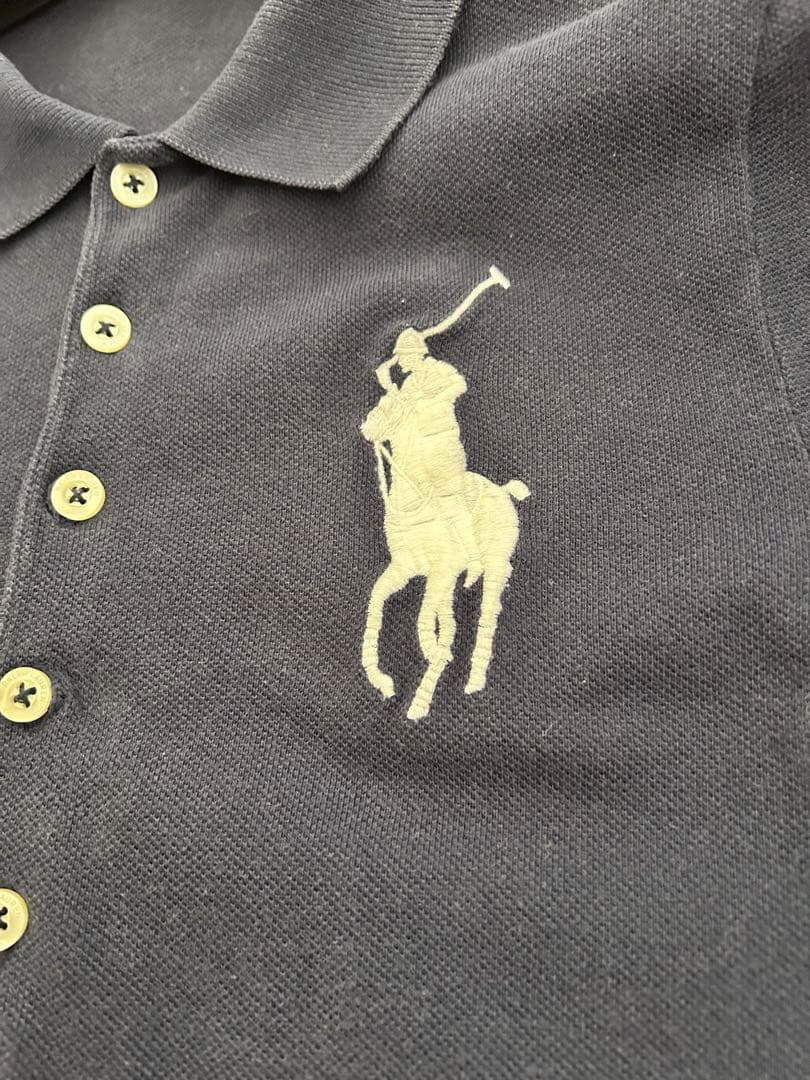 Ralph Lauren ビックポニー ポロシャツ S ネイビー 5つボタン