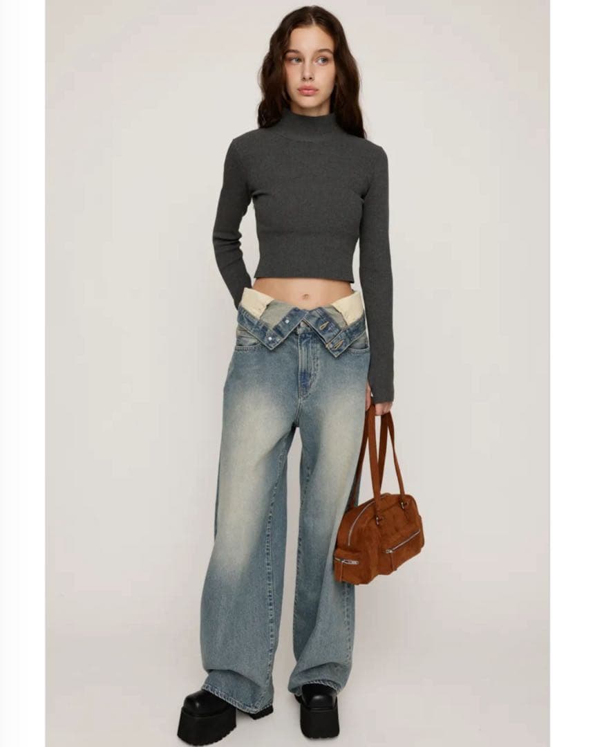 SLY LAYERED STRAIGHT DENIM パンツ