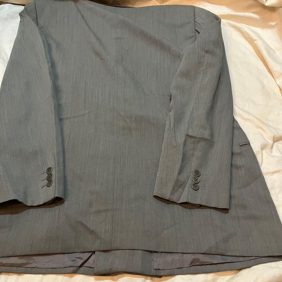 GIORGIO ARMANI 52Rグレー グリーンダブルブレスト スーツ52R