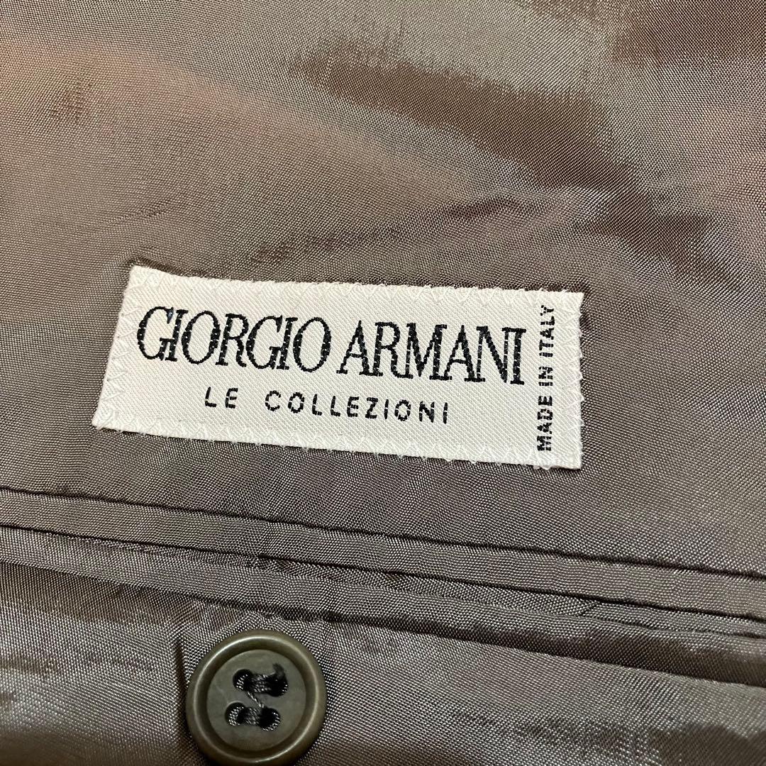 GIORGIO ARMANI 52Rグレー グリーンダブルブレスト スーツ52R