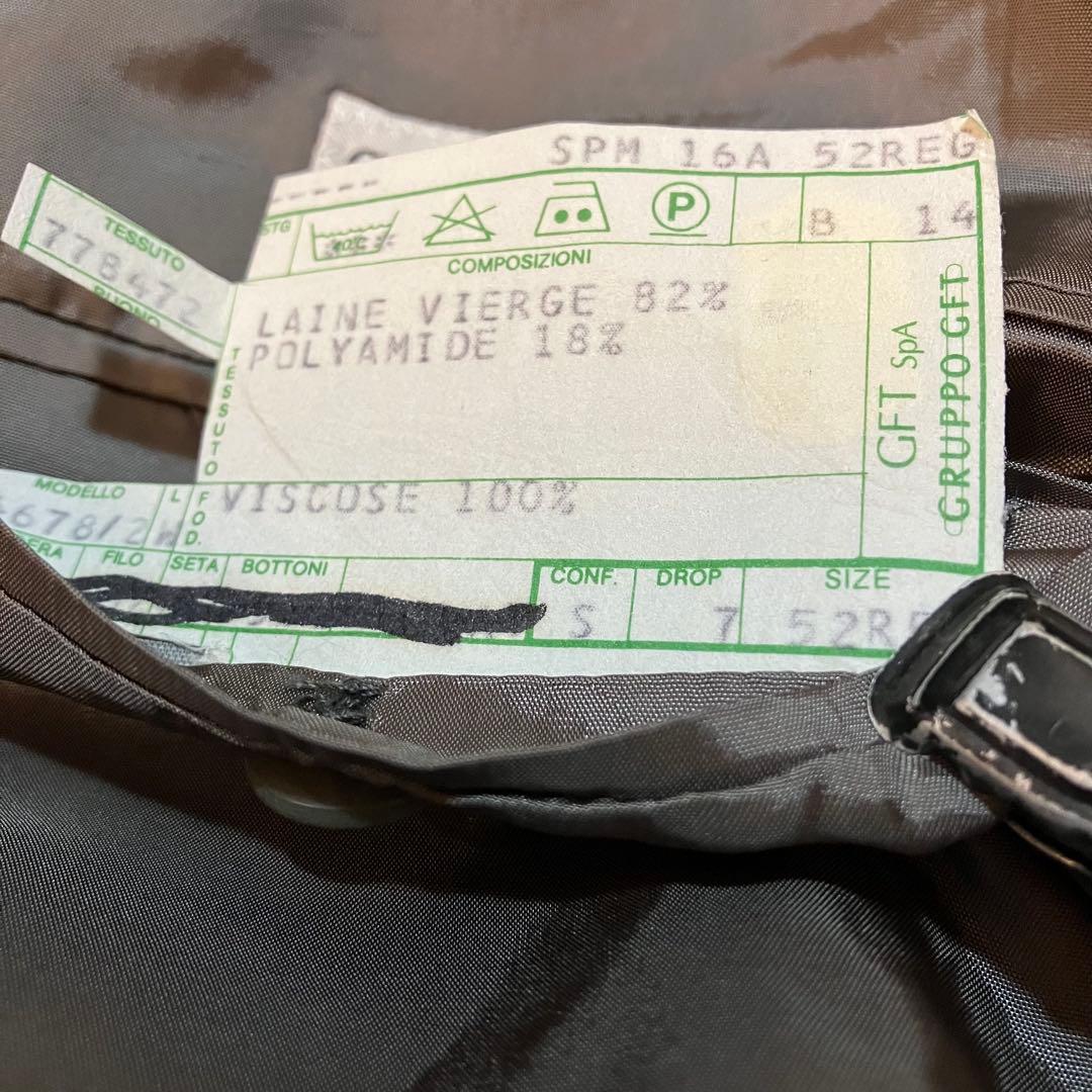 GIORGIO ARMANI 52Rグレー グリーンダブルブレスト スーツ52R