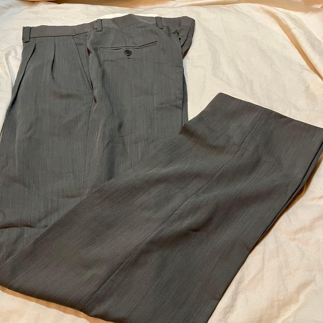 GIORGIO ARMANI 52Rグレー グリーンダブルブレスト スーツ52R