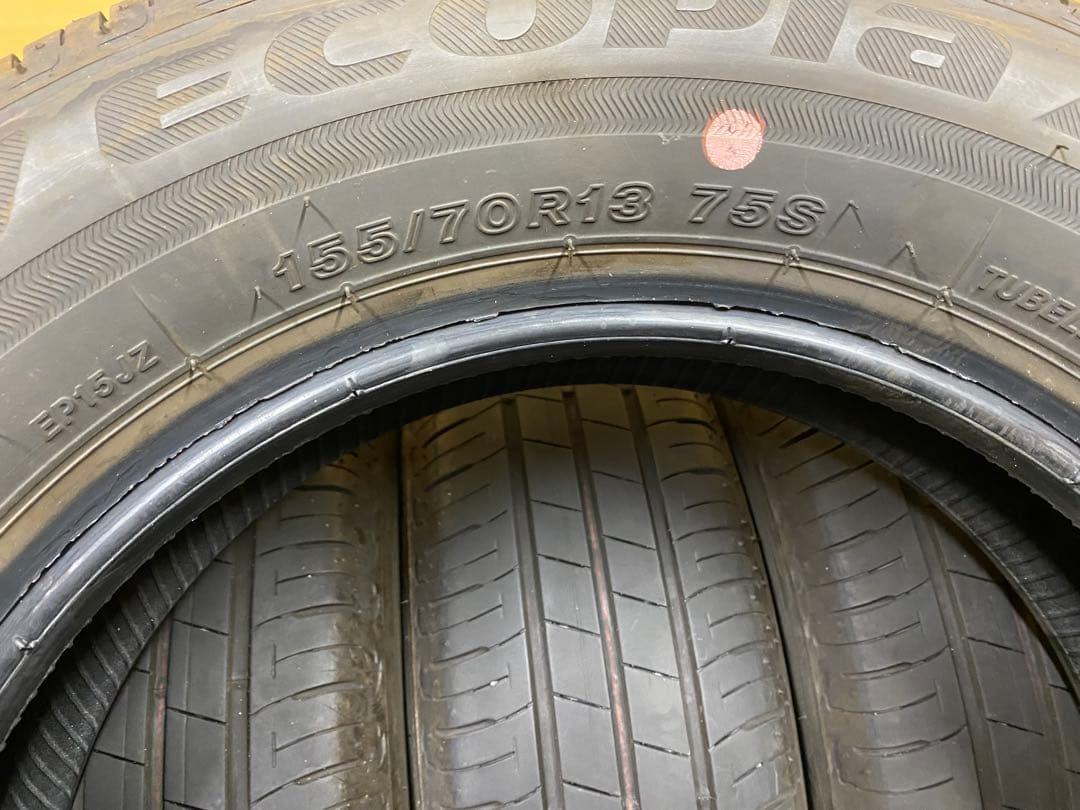155/70R13夏タイヤ4本ミライース、バモスなど軽自動車用ラジアルタイヤ中古