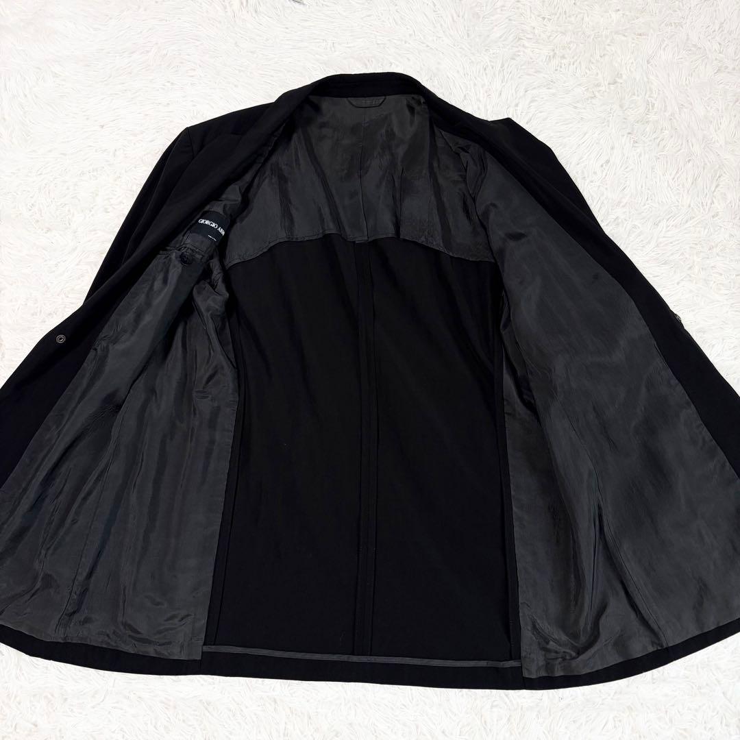 【美品】ジョルジオアルマーニ 1B テーラード 背抜き 黒 サイズ50