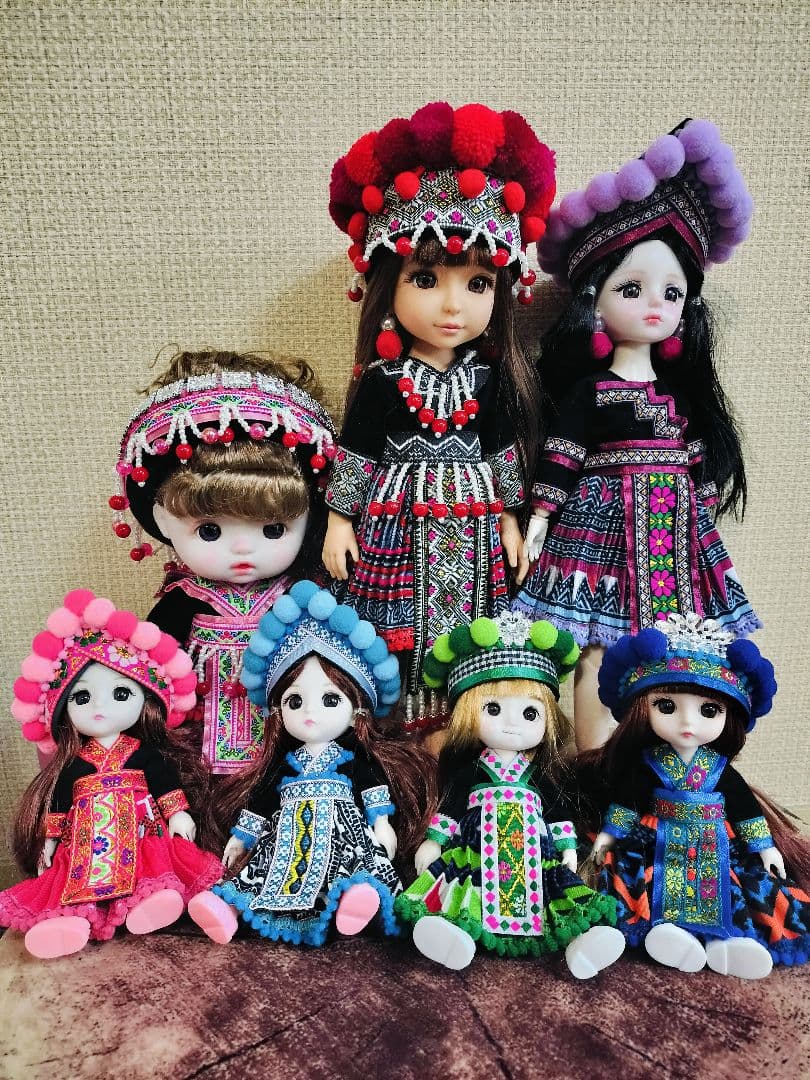 ハンドメイド　人形　モン族人形　置物　インテリア　1点もの　新品　タイ製15
