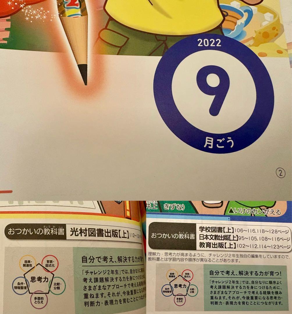 【新品未使用】進研ゼミ チャレンジ2年生 テキスト ほぼ1年分11冊セット