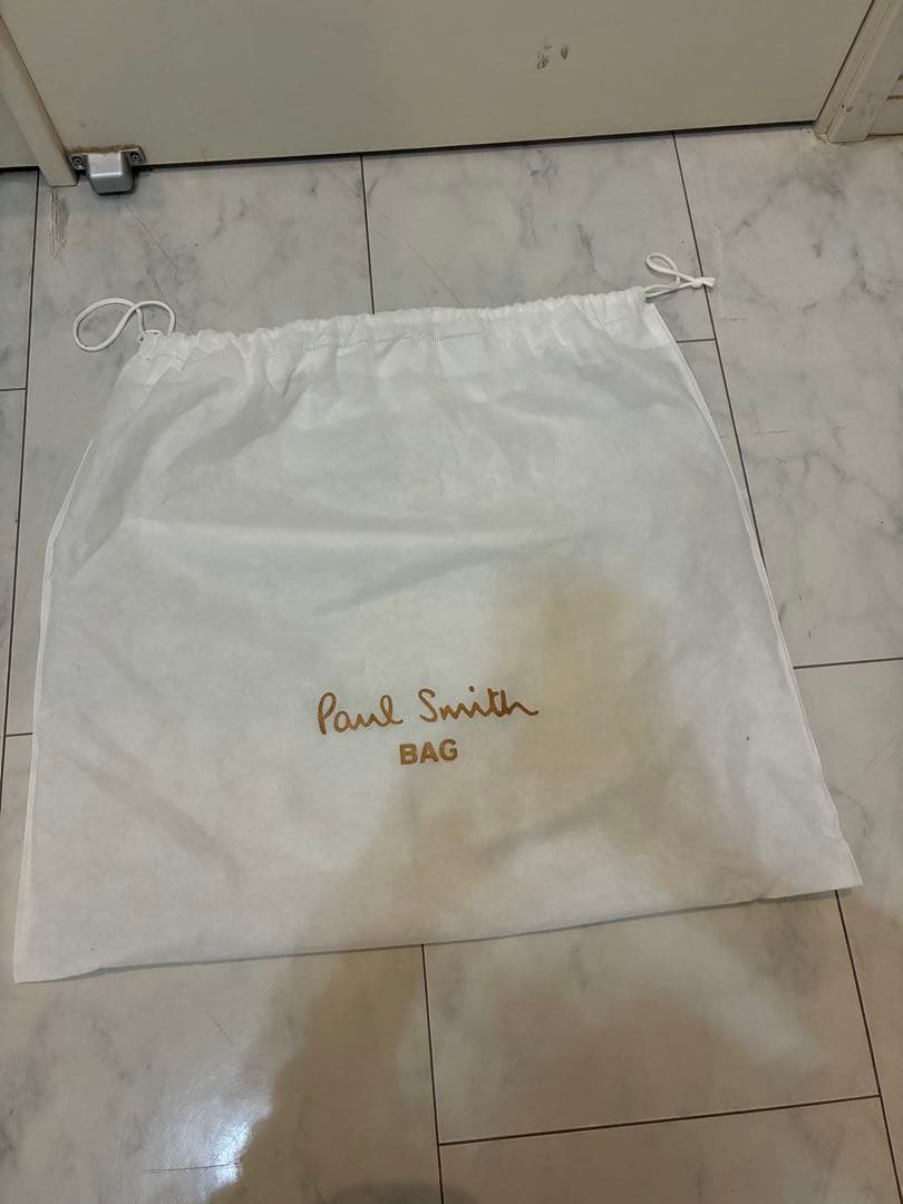 PaulSmith 黒レザー ボストンバッグ カーキハンドル