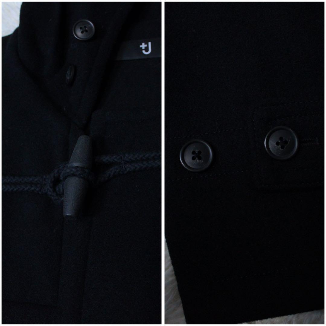 極美品 UNIQLO +J ウールオーバーサイズダッフルコート ブラック 黒 M