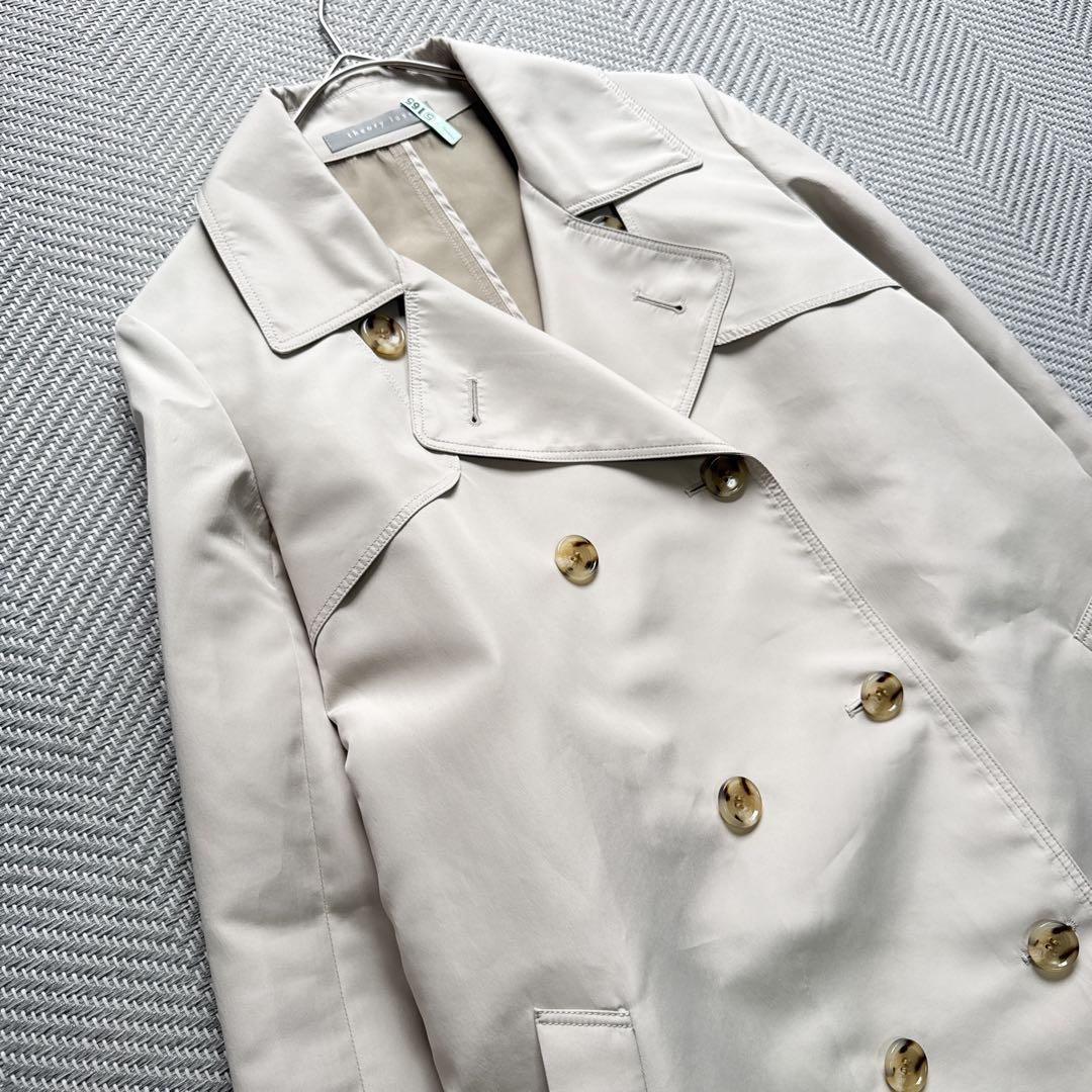 美品 theory luxe ダブルブレスト トレンチコート バックベルト 40