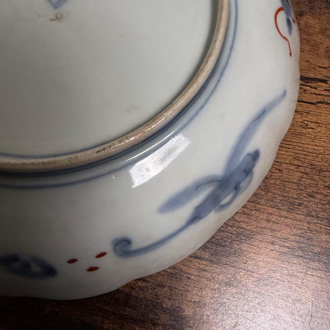 古伊万里 金蘭手柘榴図 七寸皿 二客　大皿/お皿/40/アンティーク
