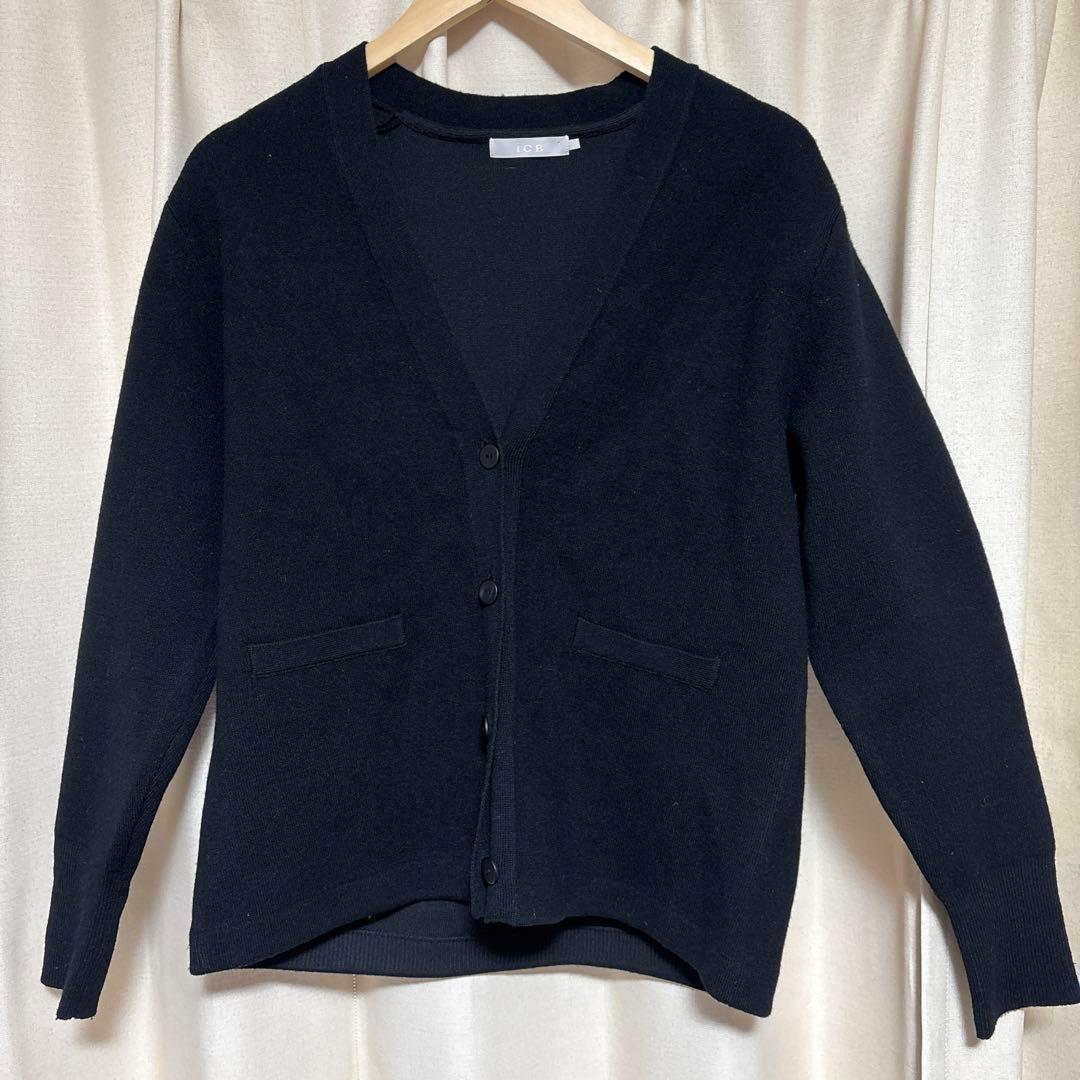 【洗える】ソフトカシミヤミックス Vネックニットカーディガン　icb イエナ　S