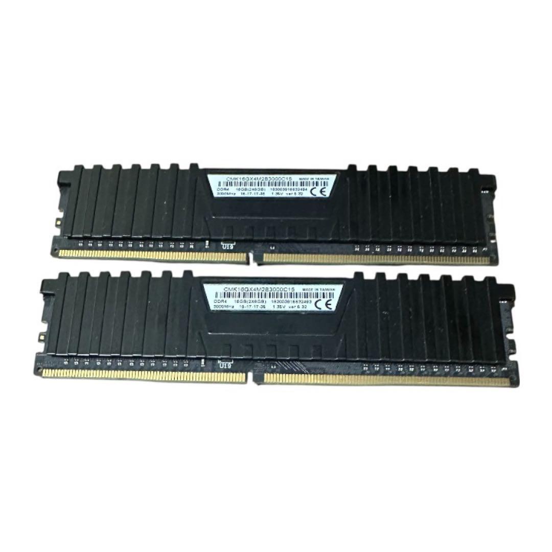 DDR4 3000 16GB 8GB corsair micron 動作確認済み