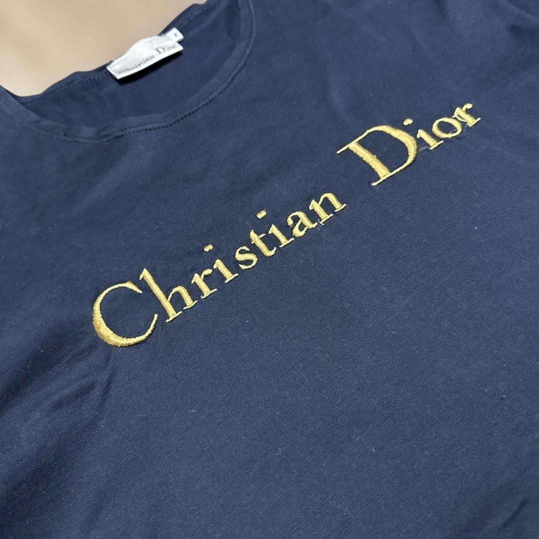 Christian Dior ディオール ビンテージ Tシャツ ネイビー 刺繍