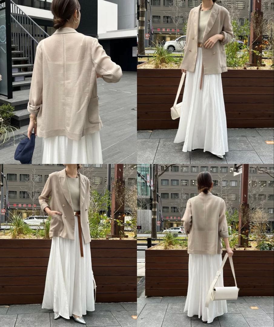 【新品】DOUDOU メッシュ　ダブルジャケット　ベージュ　シアージャケット