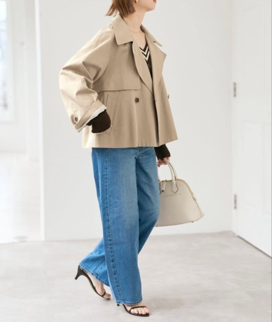 Spick&spanソフトツイルショートトレンチコート
