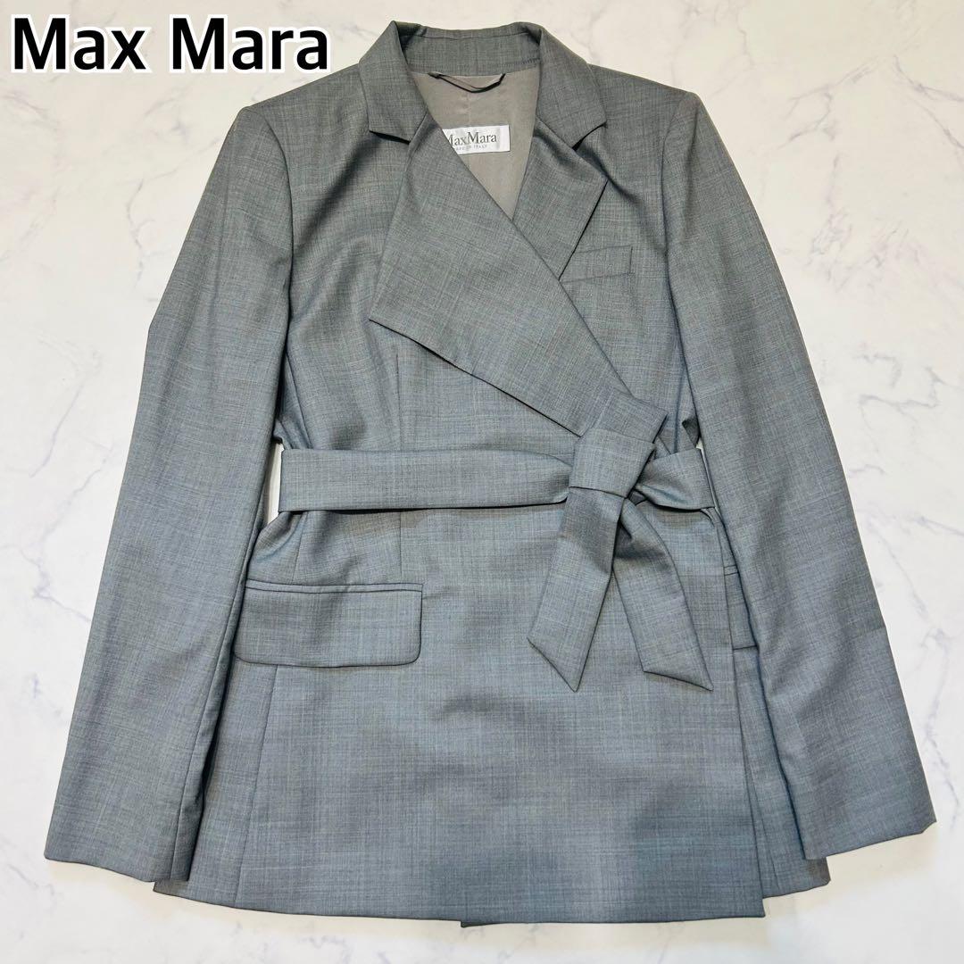 【白タク XL 美品】定価14.2万 Max Mara テーラードジャケット