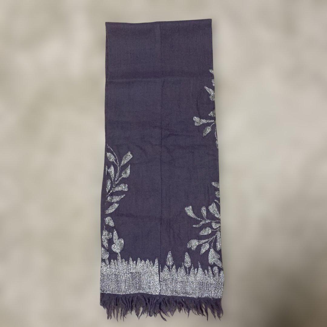 DRIES VAN NOTEN ストール　シルバー刺繍