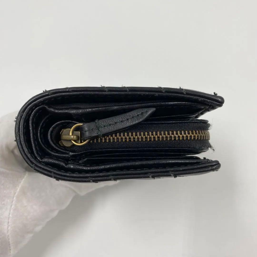 グッチ　二つ折り財布　マーモント　キルティング　黒　レザー