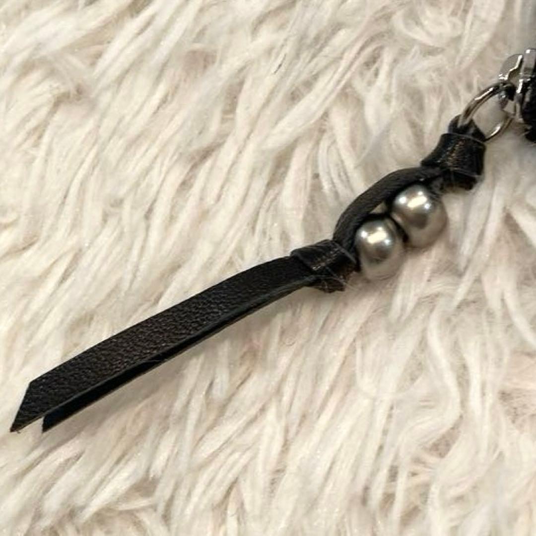 【美品】perche エアリーゴート　外がま口　2つ折り財布 黒