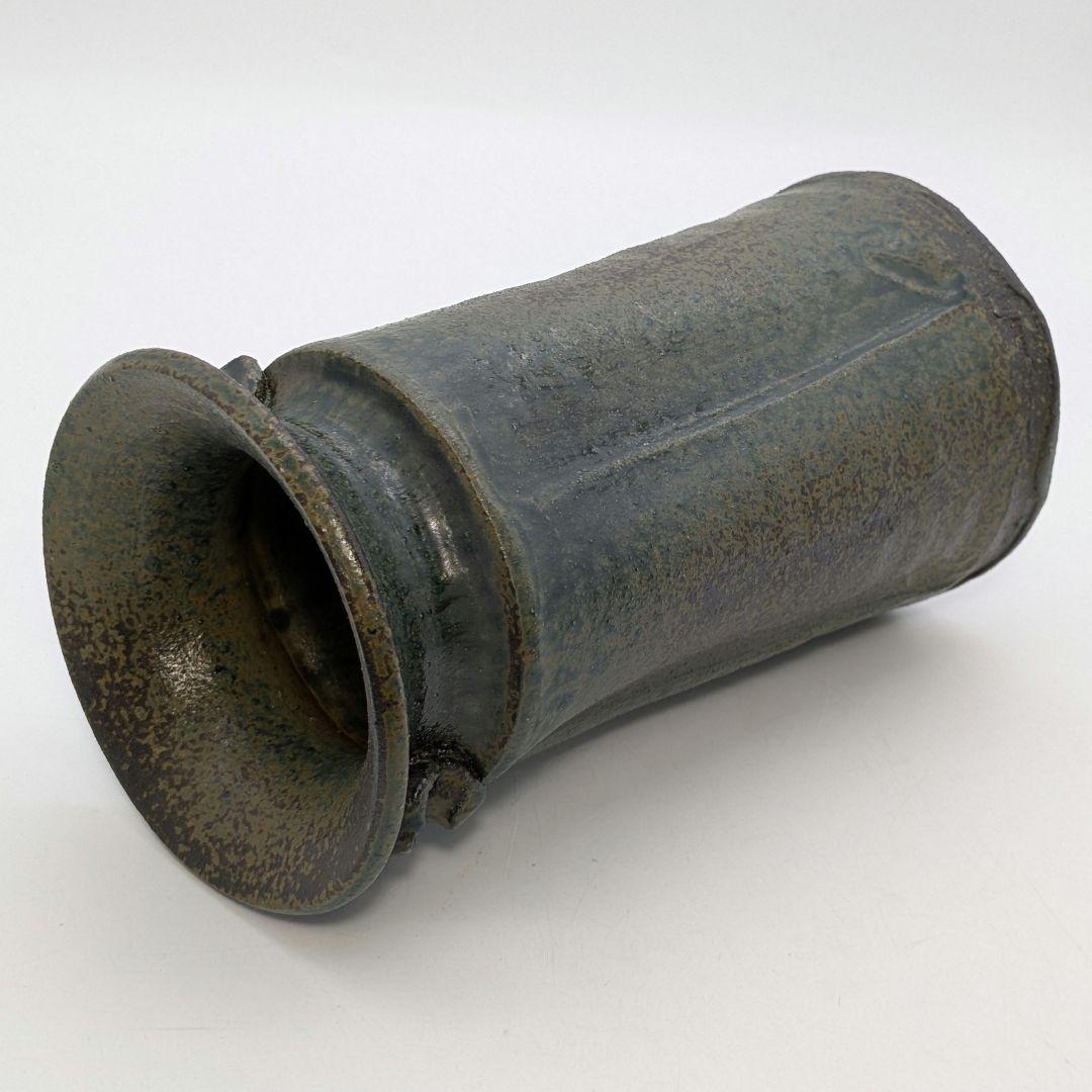龍窯 河村益弘 瀬戸焼 鉄彩花瓶 共箱 花器 フラワーベース 花入 花生 華道具