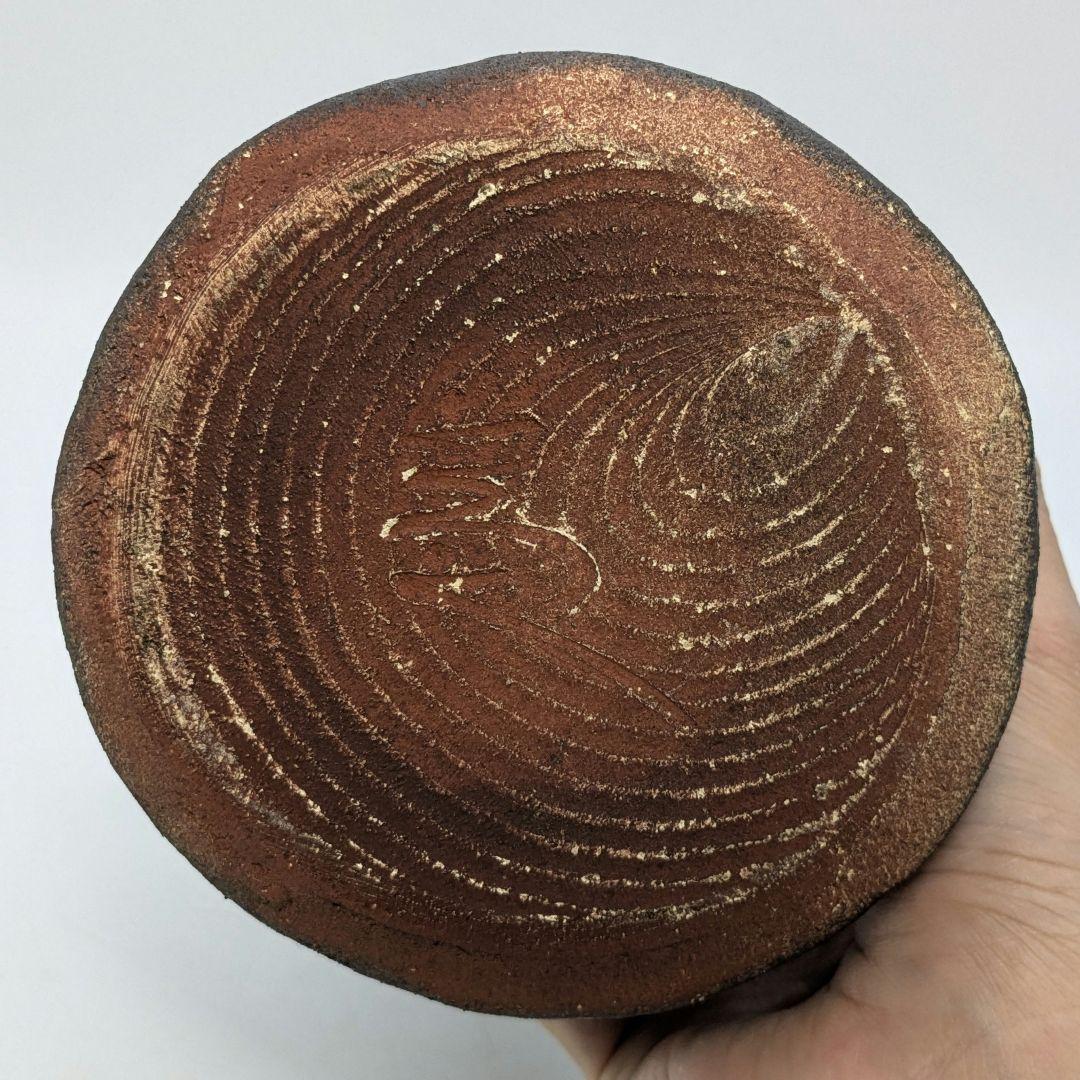 龍窯 河村益弘 瀬戸焼 鉄彩花瓶 共箱 花器 フラワーベース 花入 花生 華道具