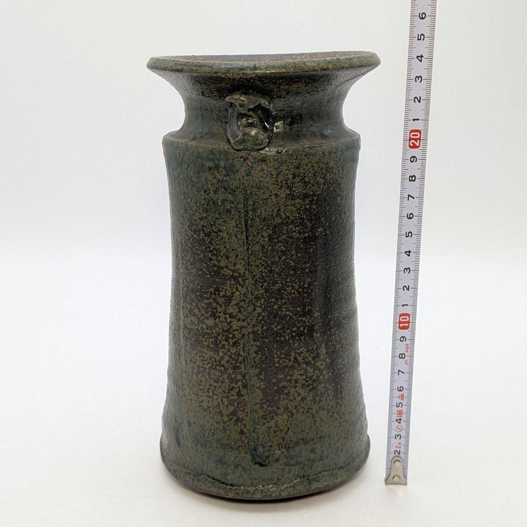 龍窯 河村益弘 瀬戸焼 鉄彩花瓶 共箱 花器 フラワーベース 花入 花生 華道具