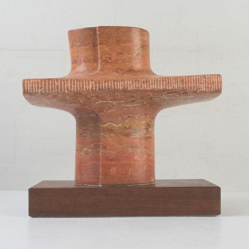 彫刻家　大成浩作　石彫刻　「風の地平線ー蜃気楼」　置物　展覧会本付　V　9851