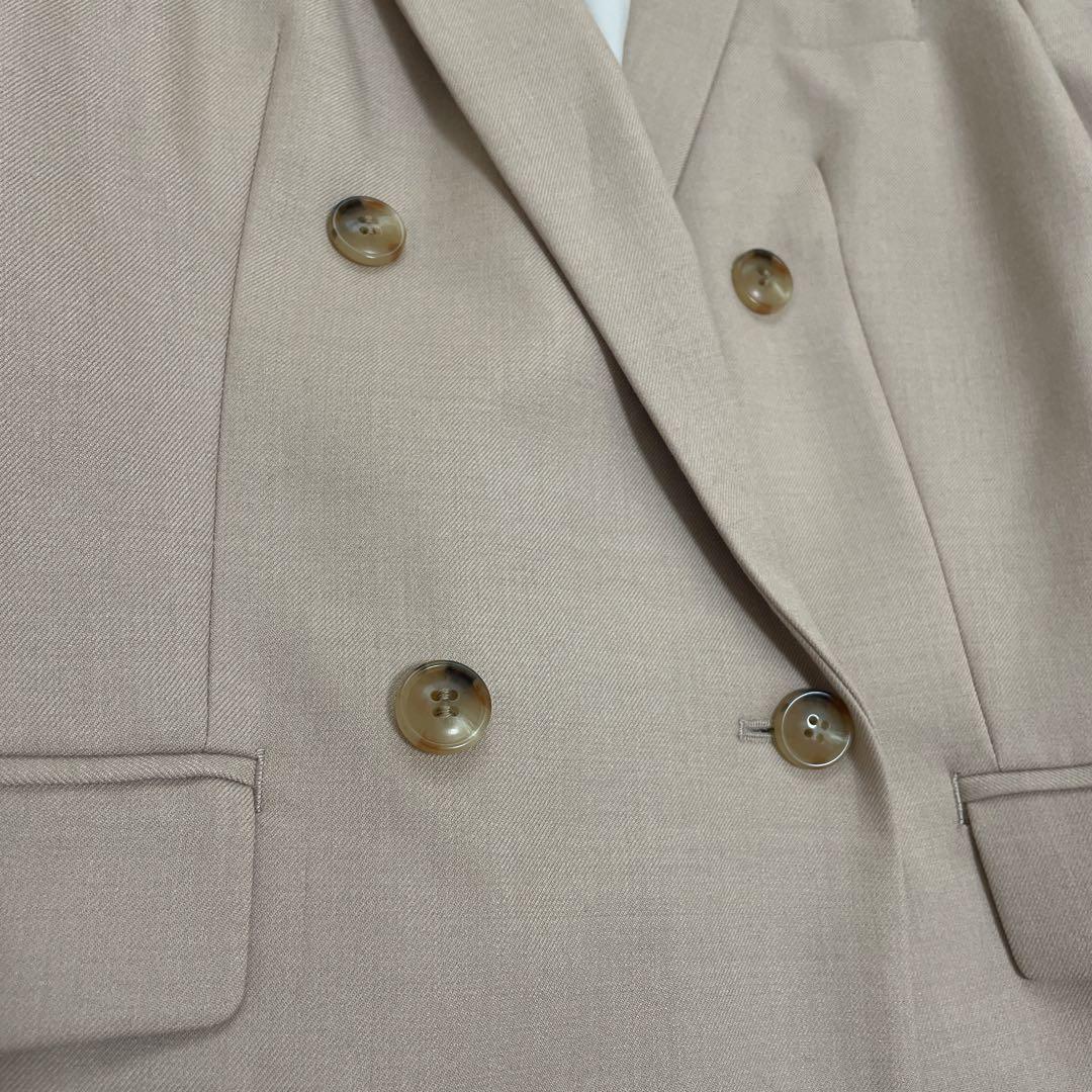YO ！PLST　レーヨンブレンド　ダブルジャケット　ピンクベージュ　M