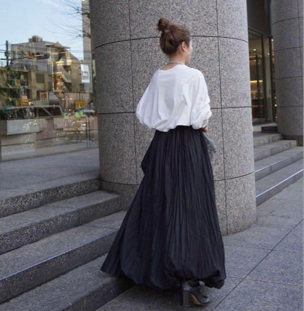 etretokyo ワッシャープリーツアシンメトリースカート　BK M