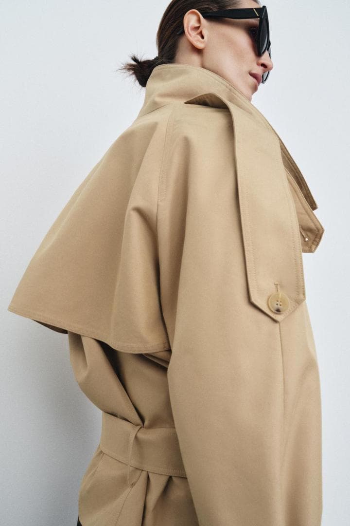 新品 ZARA ショート丈ハイネックトレンチコートZW COLLECTION S