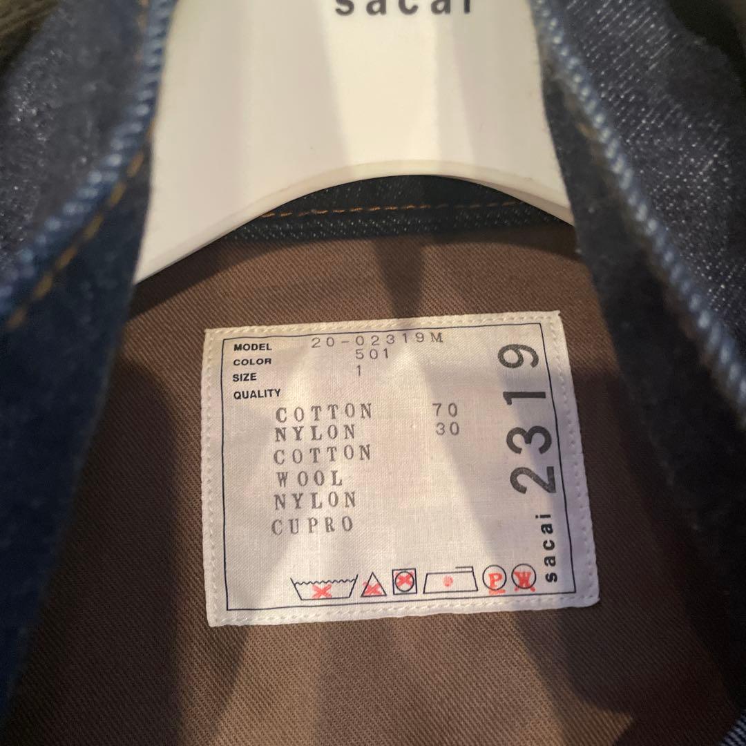 定価169400円 sacai デニムドッキングコート/サイズ1
