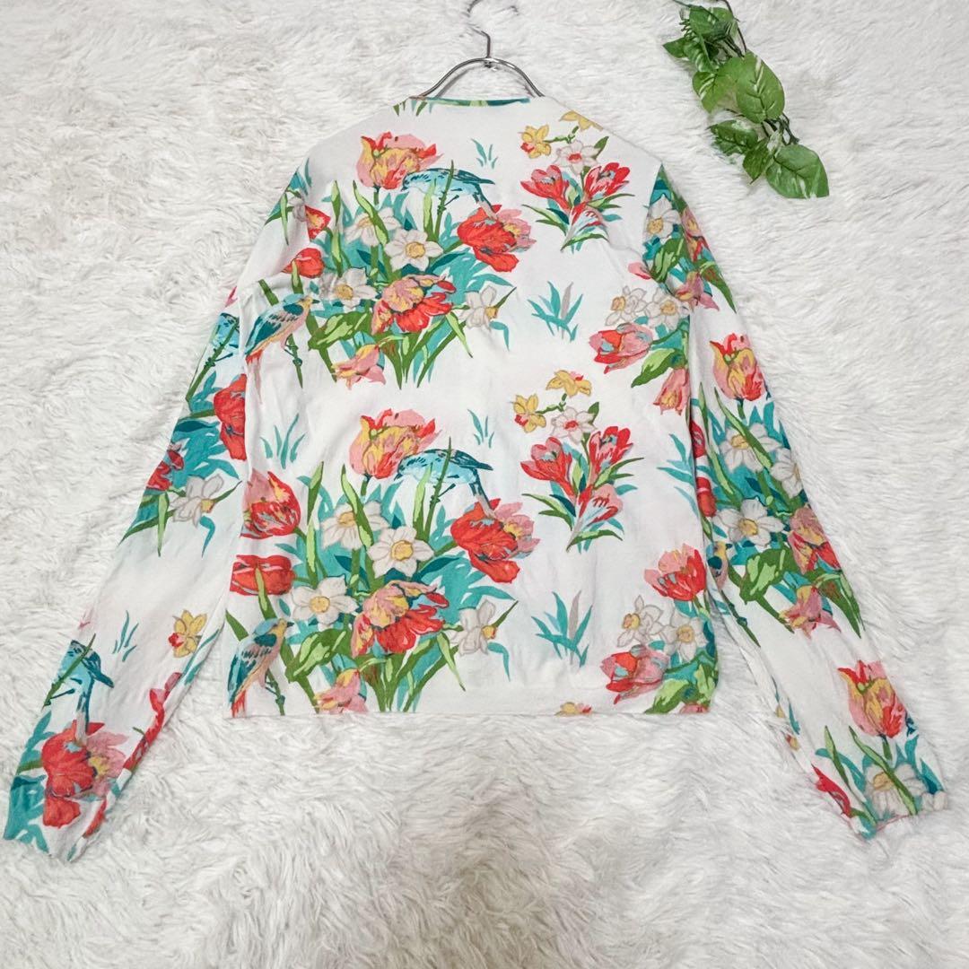 Blumarine ブルマリン 花柄カーディガン レース装飾 フラワープリント